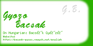 gyozo bacsak business card